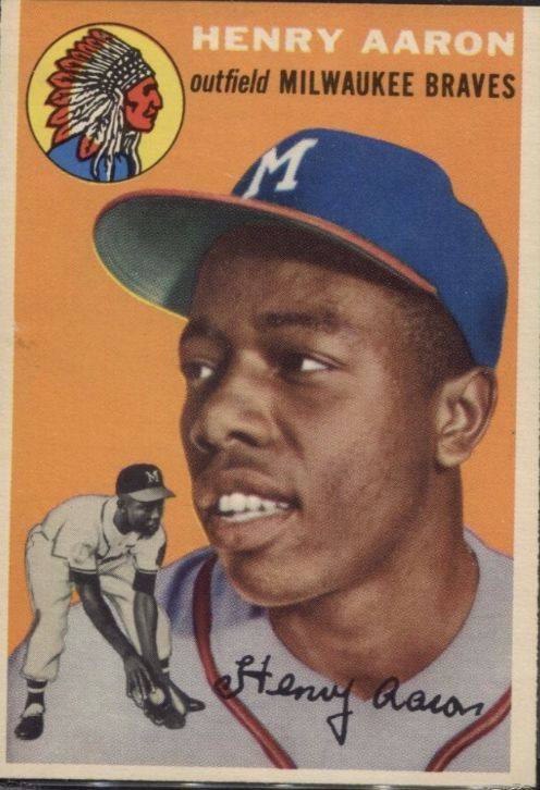 Hank Aaron vintage baseball cards Milwaukee Braves Atlanta Braves antique sports collectibles Las Vegas